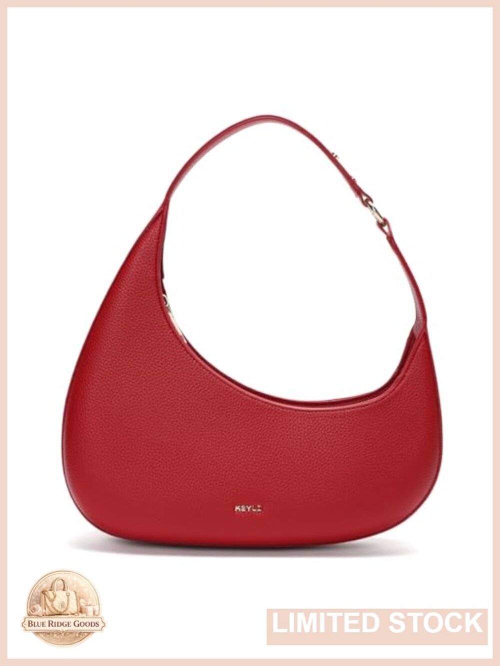 PU Leather Hobo Shoulder Bag Lightweight Zipper Handbag Clutch Purse